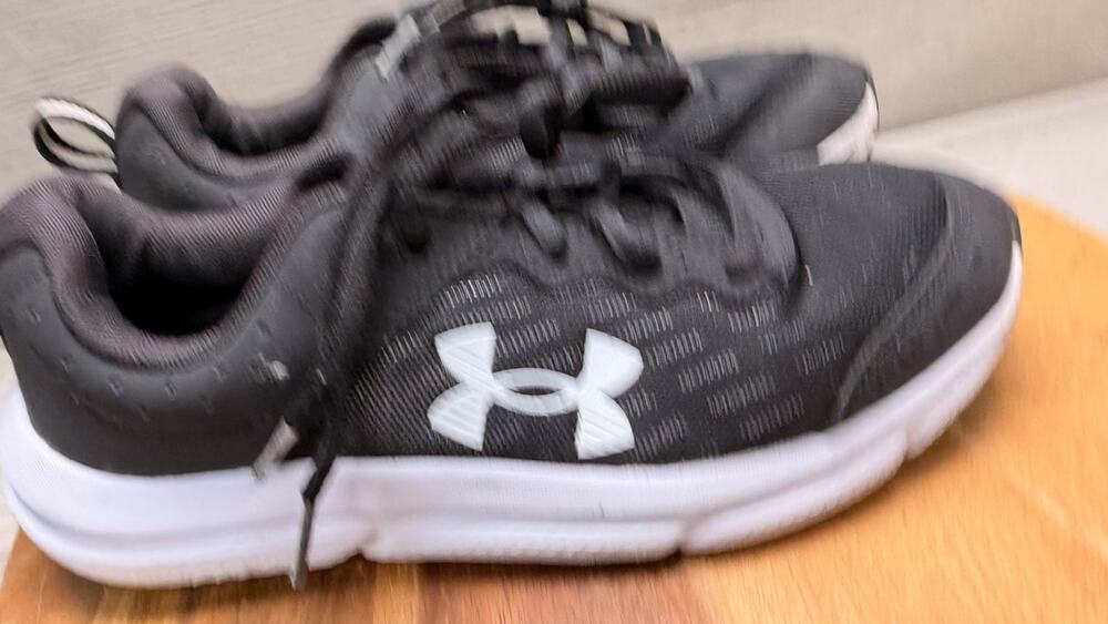 Under Armour Charged Athletic Shoes - Black/White, Youth 5.5